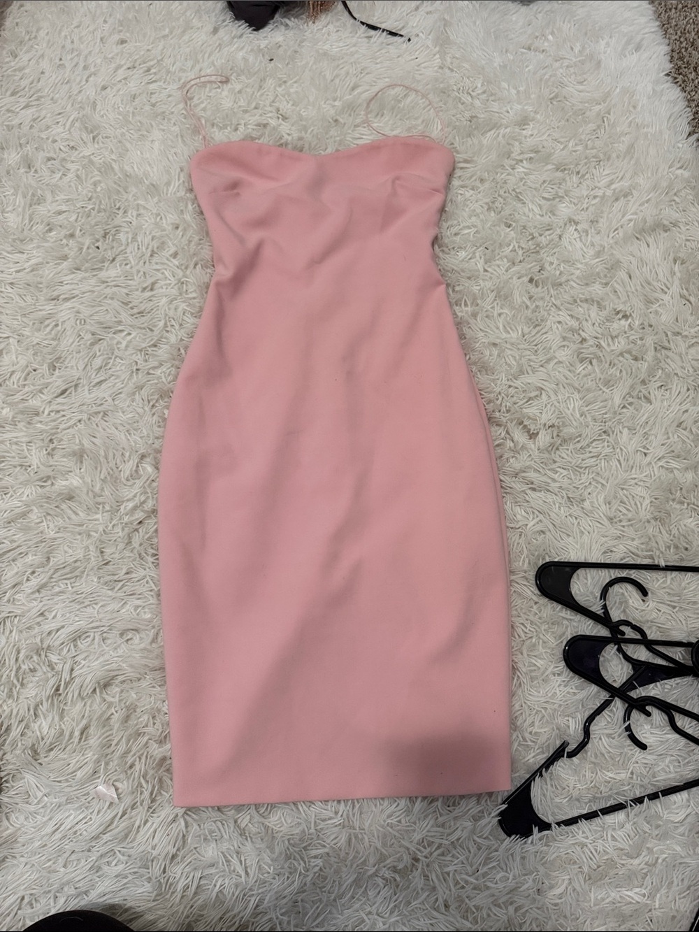 Likely Strapless Blush Pink Midi Dress